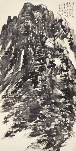 劉知白《潑墨山水》 2000年 138×68cm
