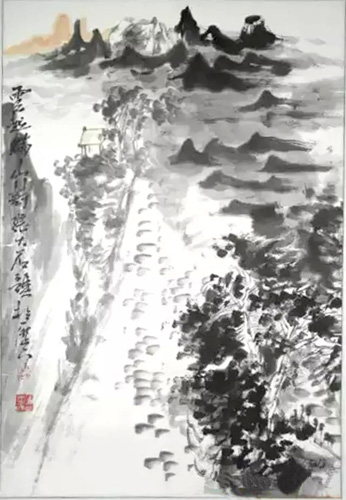 張志民 《云起滿山石》 69x46cm