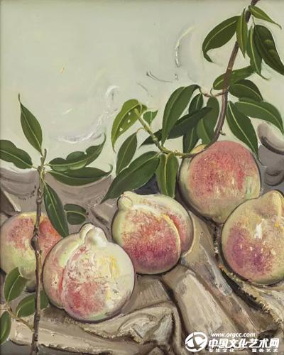 忻東旺 《豐桃》 38x47cm 布面油畫 2013年