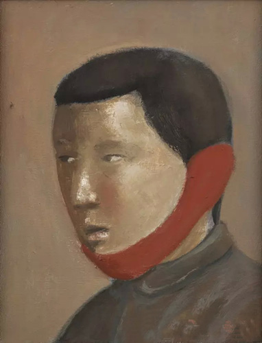 段建偉 《戴耳罩的青年》 36x27cm 布面油畫 2012年